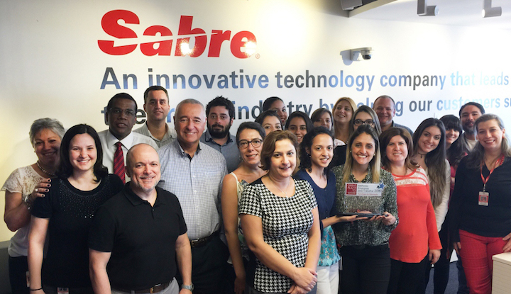 Colleagues and executives from Sabre Brazil, proud to be part of the 8th Best Company to work for in Brazil