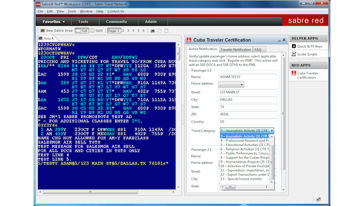 sabre travel software